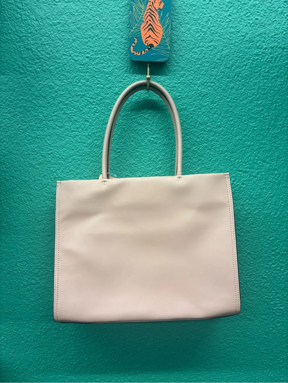 Tory Burch Blush Leather Logo Tote